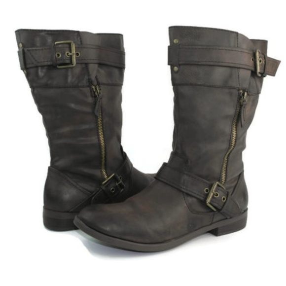 brown mid calf boots